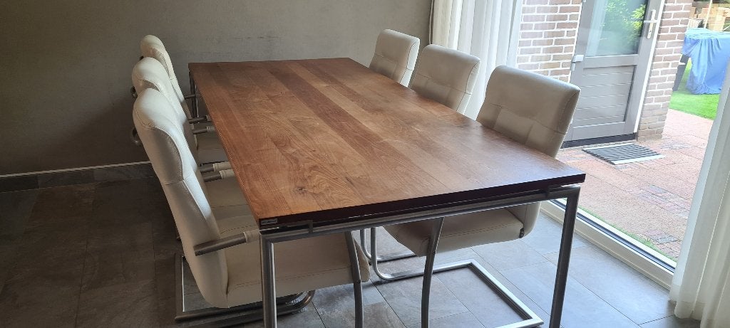 design eettafel, Huis en Inrichting, Tafels | Eettafels, Strak modern, 200 cm of meer, 50 tot 100 cm, Zo goed als nieuw