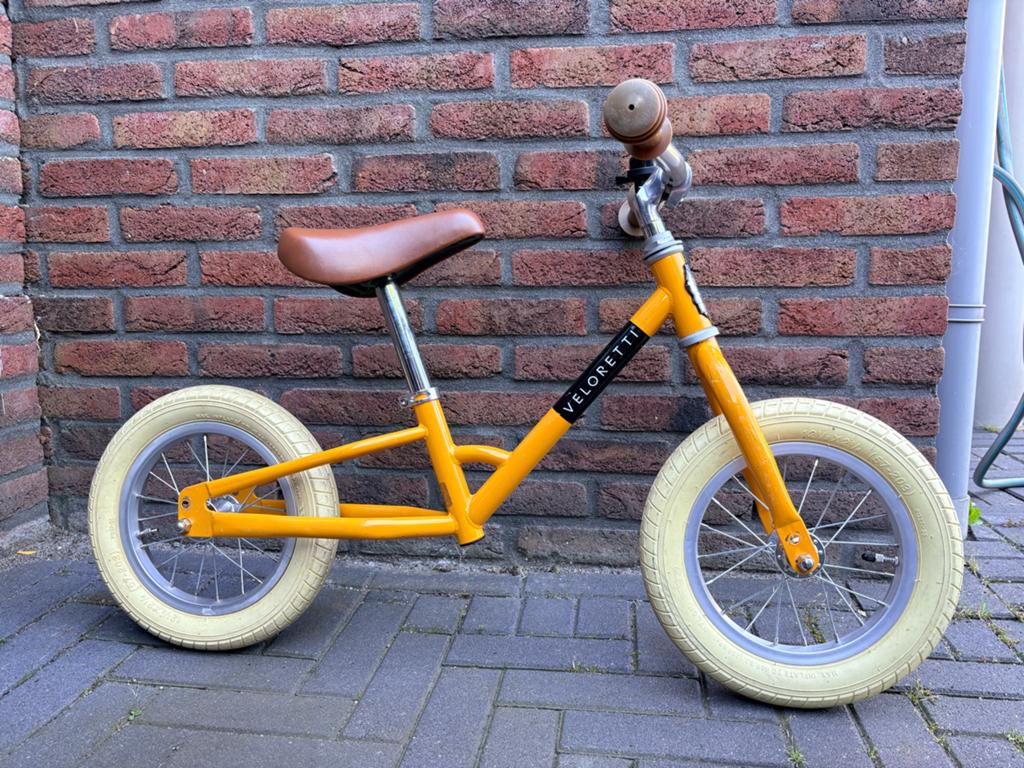 Veloretti loopfiets geel, Ophalen, Gebruikt, Minder dan 16 inch