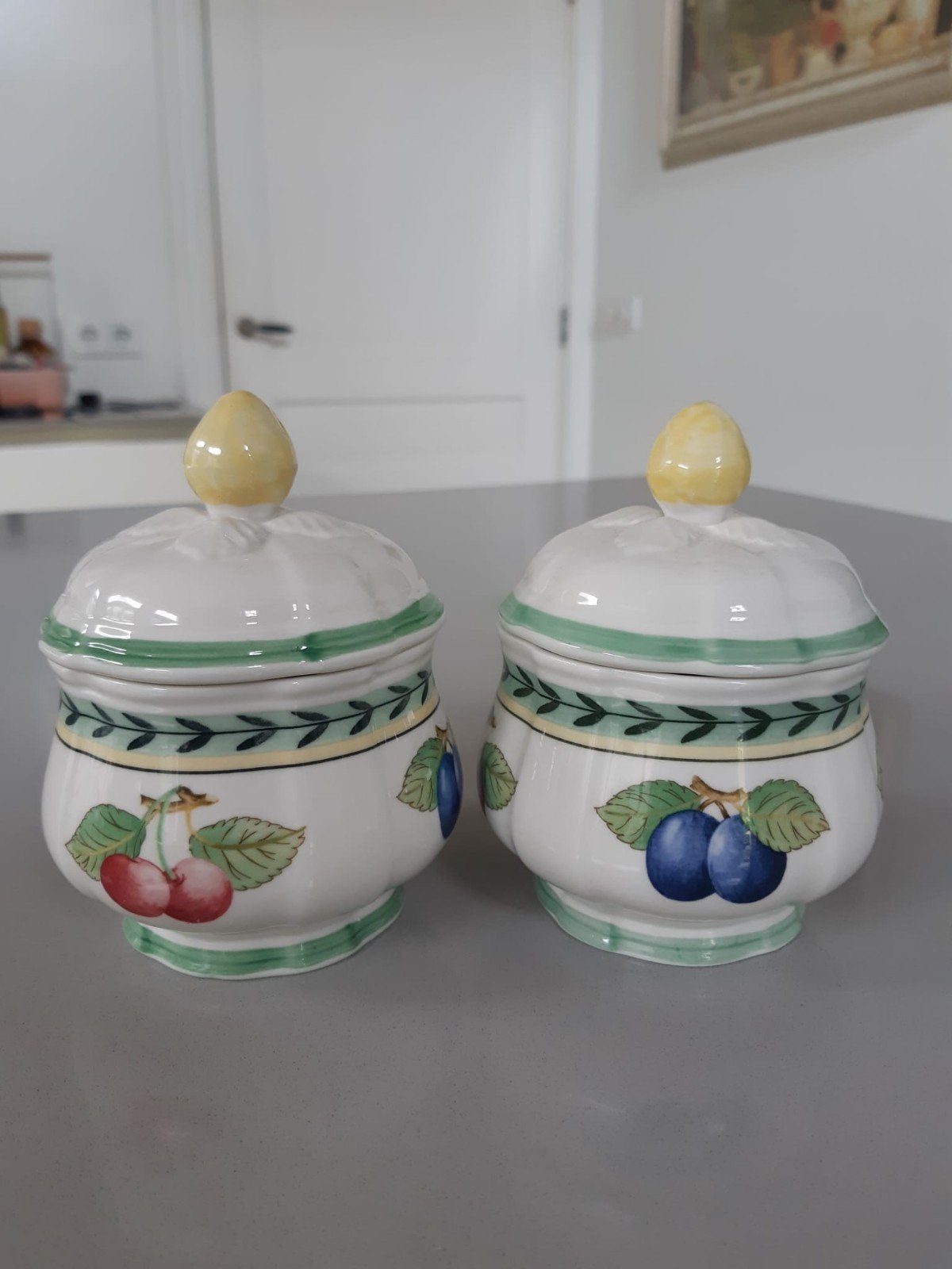 2 Suikerpotten Villeroy en Boch French Garden Fleurence, Overige typen, Ophalen of Verzenden, Zo goed als nieuw, Overige stijlen