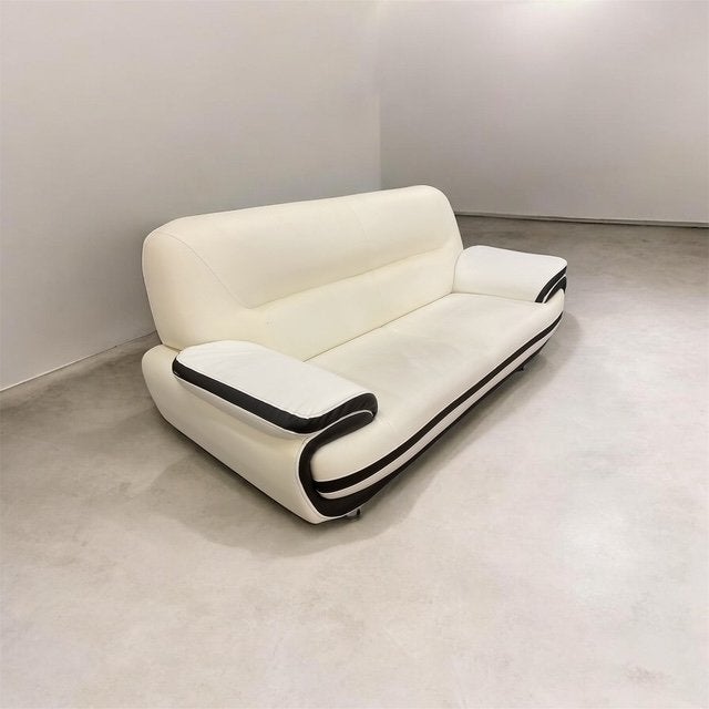 Palermo, wit zwarte 3-zits luxe design bank sofa # 324, Huis en Inrichting, Banken | Sofa's en Chaises Longues, Gebruikt, Tweepersoons