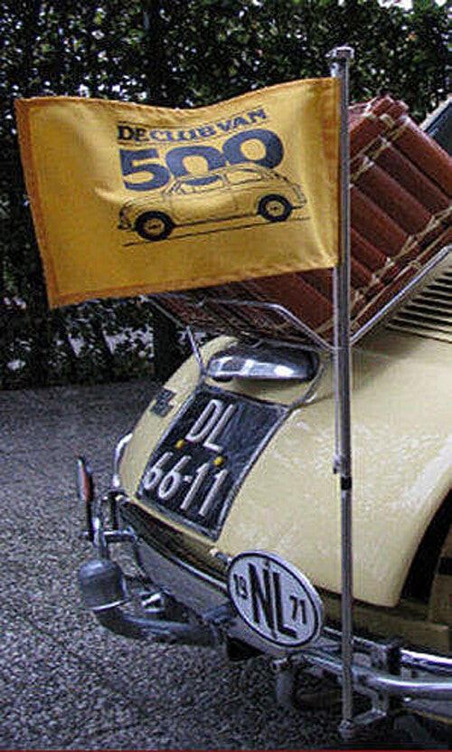 Gezocht: Fiat 500 vlaggenmast voor achterbumper, Auto diversen, Auto-accessoires, Ophalen of Verzenden