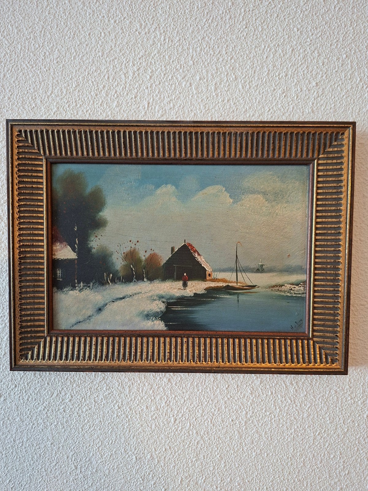 20e-eeuws Hollands winters landschap, Haagse School stijl, Paneel, Nederlandse school, Ophalen of Verzenden, Landschap