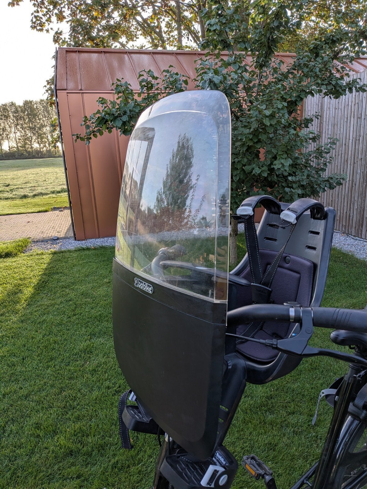 Bobike Voorzitje + Windscherm + Adapter - Zo goed als nieuw, Ophalen, Zo goed als nieuw, Voorzitje, Bobike