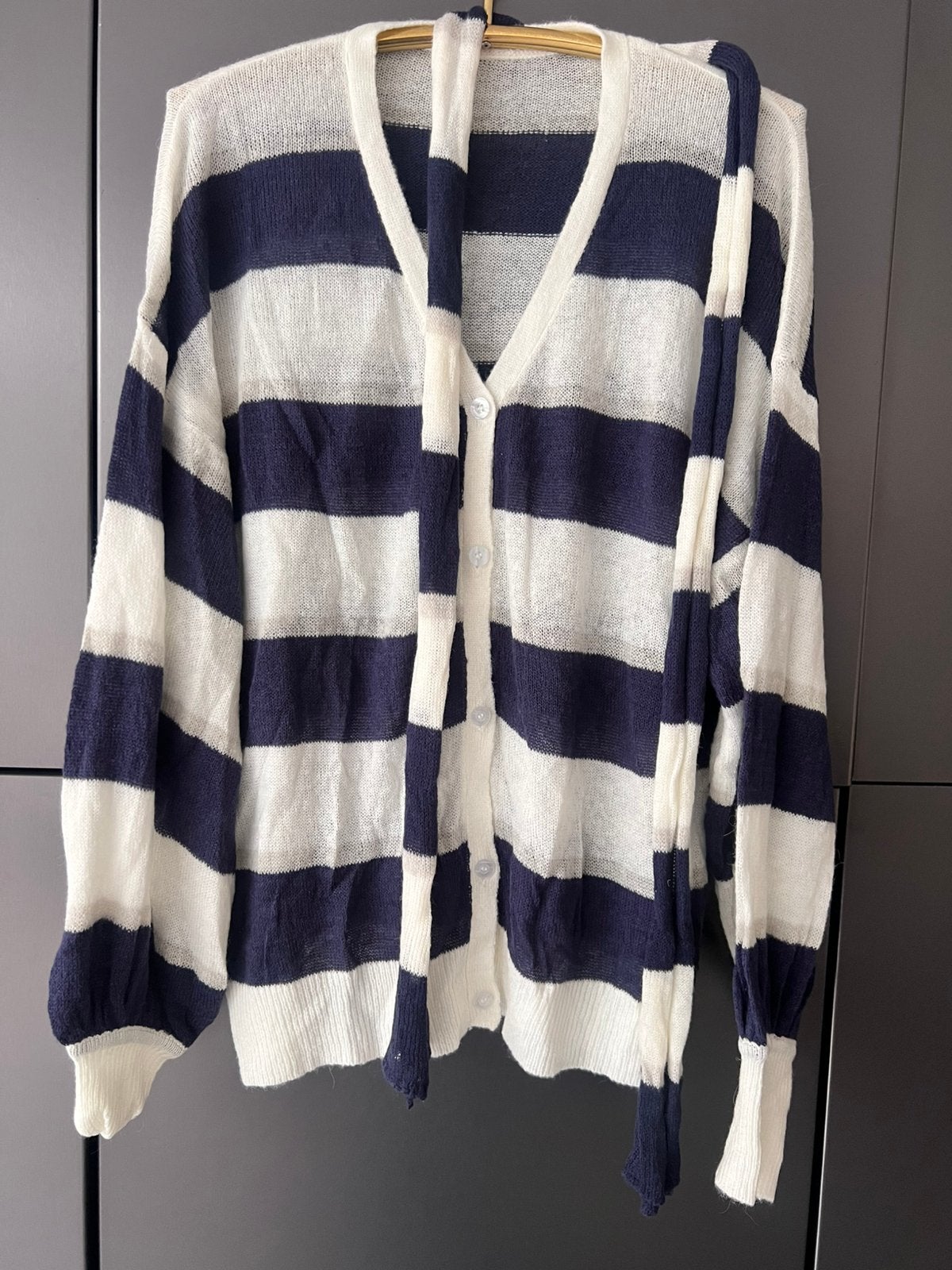 ELEGANT WOLLEN GESTREEPT VEST MET OMSLAG SJAAL MAAT L / XL, Ophalen of Verzenden, Zo goed als nieuw, Maat 42/44 (L), Overige kleuren