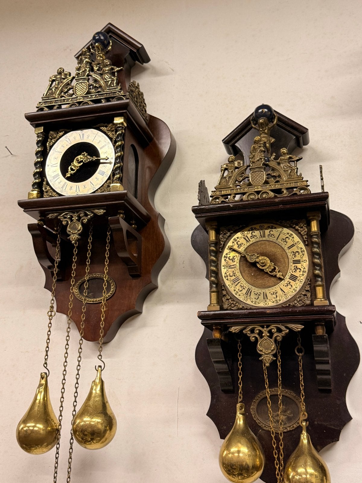 Antieke Wandklokken met Gewichten - Set van 2, Antiek en Kunst, Antiek | Klokken, Ophalen