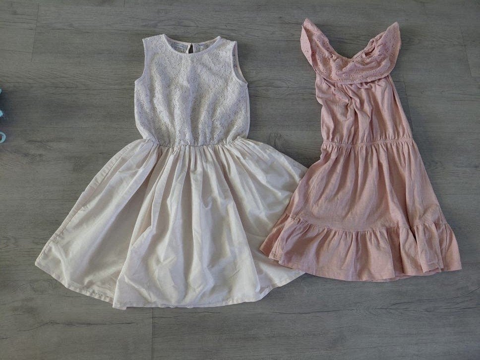 2 zomerjurkjes maat 128, Kinderen en Baby's, Kinderkleding | Maat 128, Ophalen, Gebruikt, Meisje, Jurk of Rok