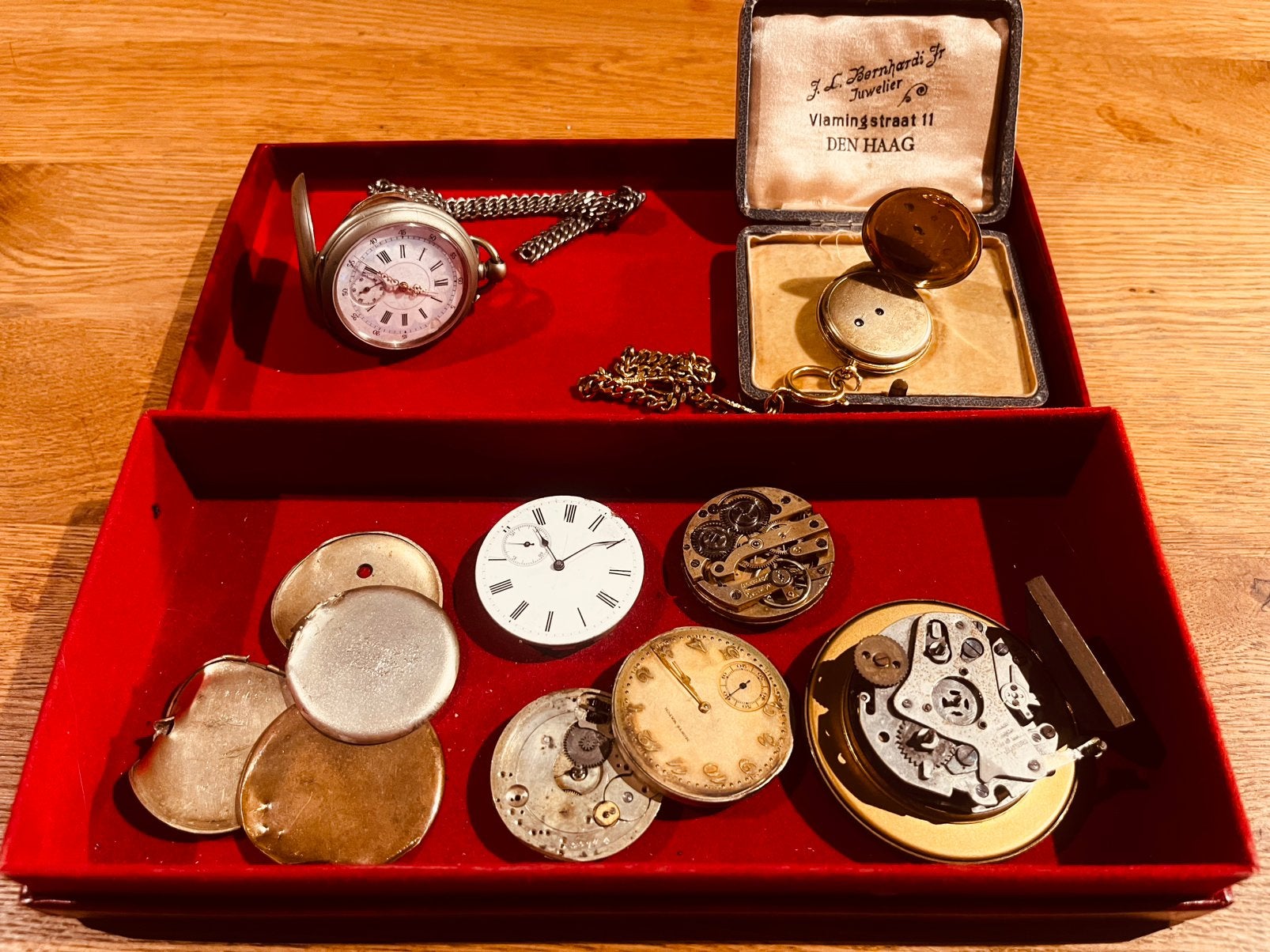 Antiek 18K gouden zakhorloge en onderdelen, Sieraden, Tassen en Uiterlijk, Horloges | Antiek, Verzenden, Overige materialen, Overige merken