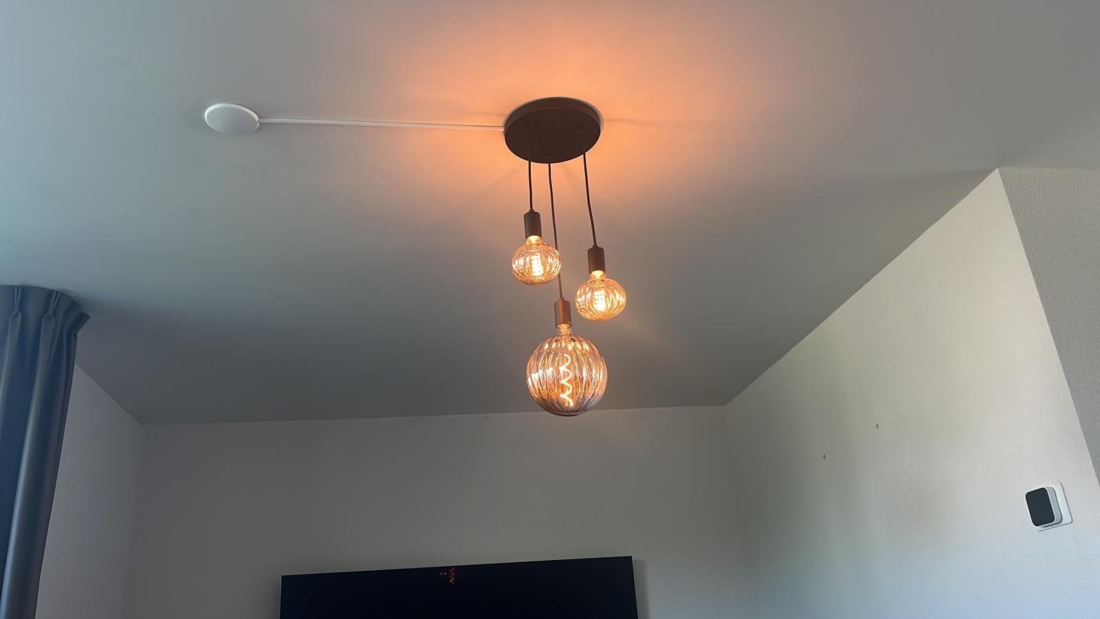 Hanglamp met 3 dimbare LED filament lampen E27, Ophalen of Verzenden, Nieuw, Metaal, E27 (groot)