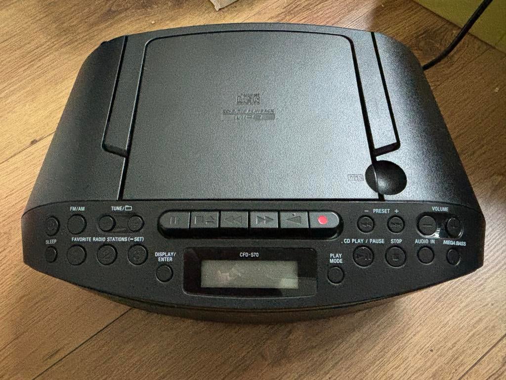 Sony CFD-S70 CD Radio Cassette Boombox, Ophalen, Gebruikt, Cassettedeck, Draagbaar