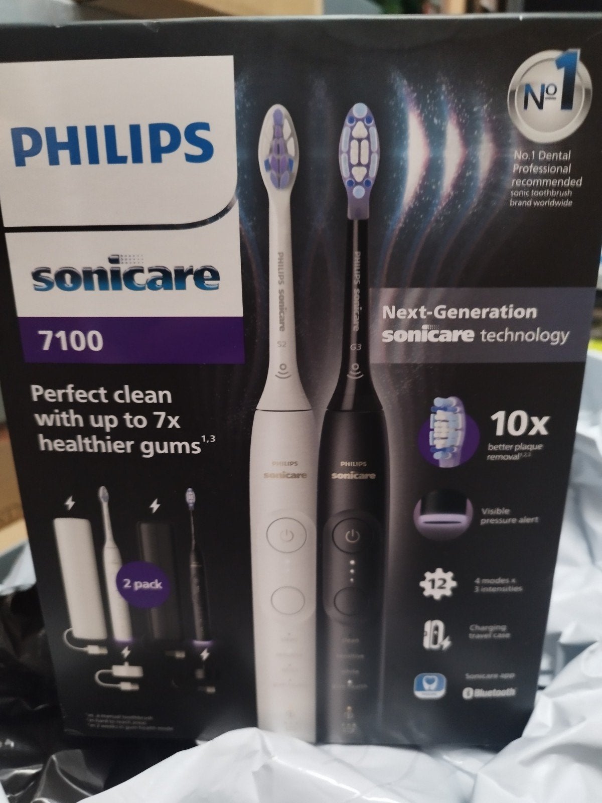 Philips Sonicare 7100 Elektrische Tandenborstel (2-pack), Ophalen of Verzenden, Nieuw, Mondverzorging