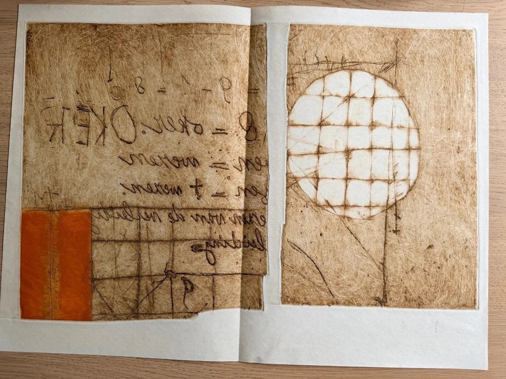 Ets van Anton Heyboer "De wereld" uit 1960., 48 cm, Ophalen of Verzenden, 32 cm, 1950 - 1999