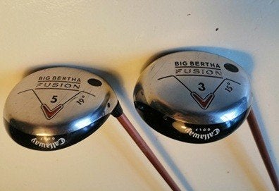 2 prima dames Woods Callaway Big Bertha Fusion 3 en 5, Sport en Fitness, Golf, Ophalen of Verzenden, Gebruikt, Club, Callaway