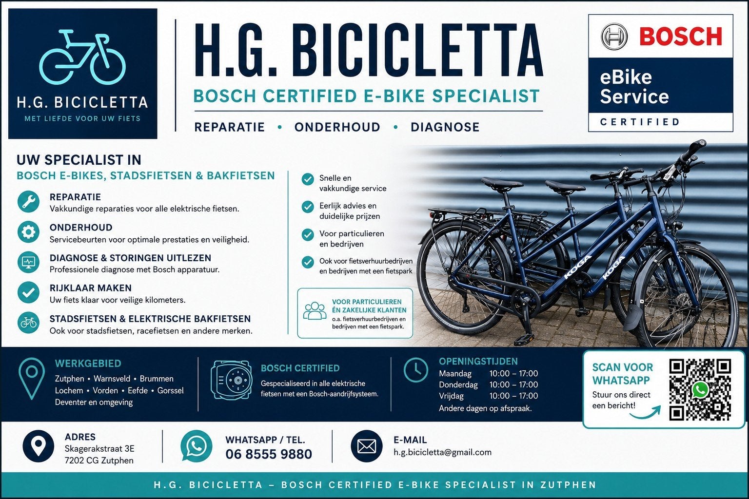 Bosch Certified E-bike Reparatie & Onderhoud | Zutphen, Snelservice, Fietsreparatie