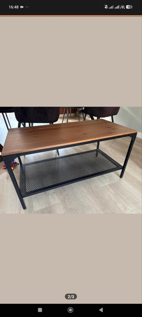 Fraaie ikea fjalbo set   industriële hout/metaal combinatie, Ophalen, 50 tot 100 cm, Rond, 50 tot 100 cm