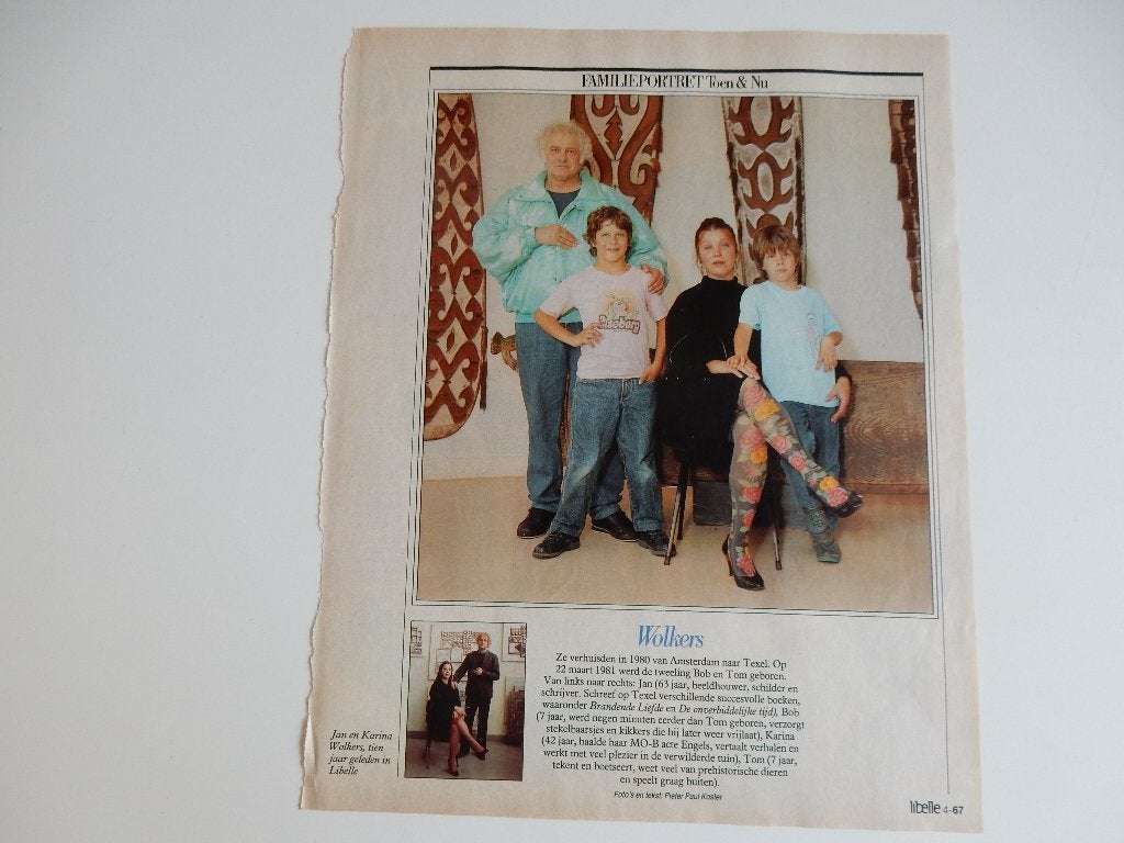 Jan Wolkers, Familie Portret Toen en Nu van 1989., Ophalen of Verzenden, 1980 tot heden, Nederland, Knipsel(s)