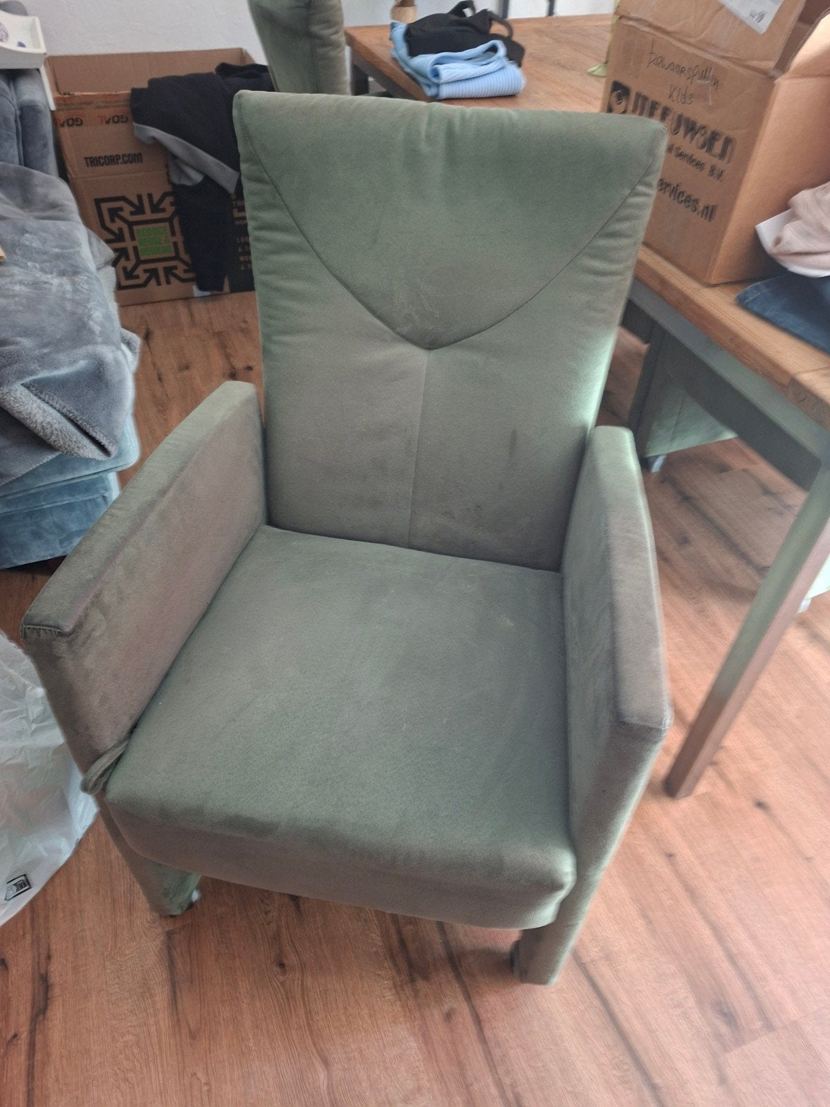 4 eetkamerstoelen , verrijdbaar., Ophalen, Minder dan 75 cm, 50 tot 75 cm