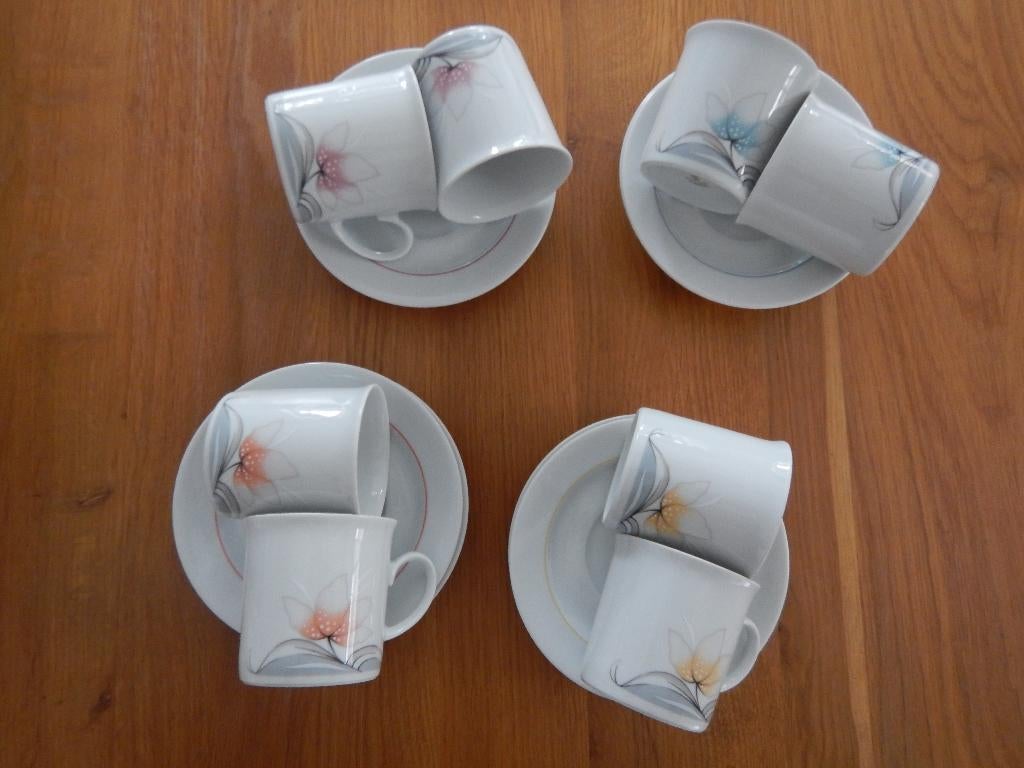 8 Delig kop en schotel koffieservies Winterling, Ophalen of Verzenden, Zo goed als nieuw, Overige stijlen, Kop(pen) en/of Schotel(s)