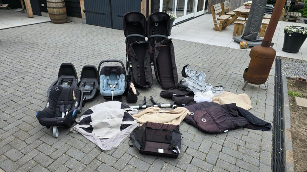 Bugaboo Donkey Tweelingwagen met veel accessoires, Kinderwagen, Gebruikt, Bugaboo, Ophalen of Verzenden