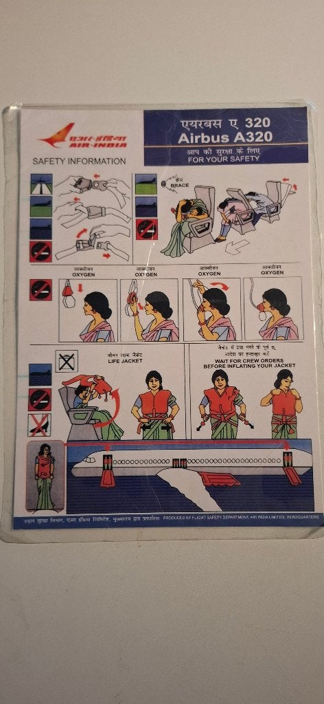 Safety on Board - Air India | Airbus A320, Ophalen of Verzenden, Overige typen