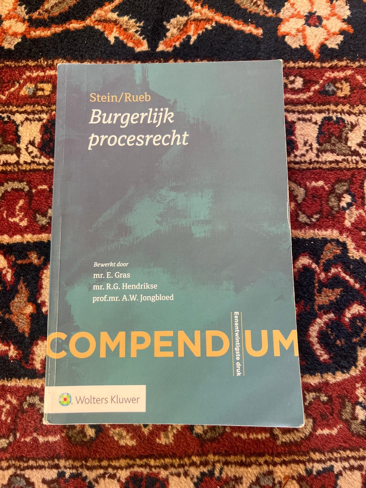 Compendium Burgerlijk procesrecht - Stein/Rueb, Boeken, Studieboeken en Cursussen, Ophalen of Verzenden, Alpha, Zo goed als nieuw