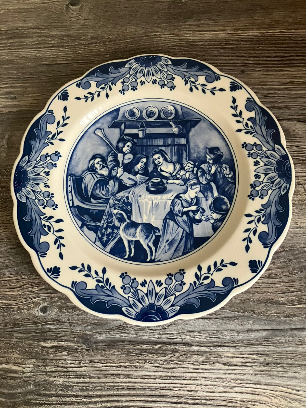 Delfts blauw wandbord merk Regina no 436, Ophalen of Verzenden