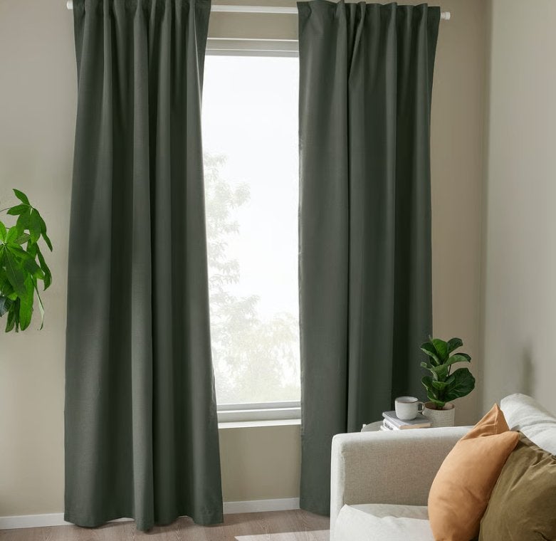 Groene gordijnen (IKEA) - 135 X 300 / Nieuw in verpakking, Ophalen, 300 cm, Nieuw, Gordijn