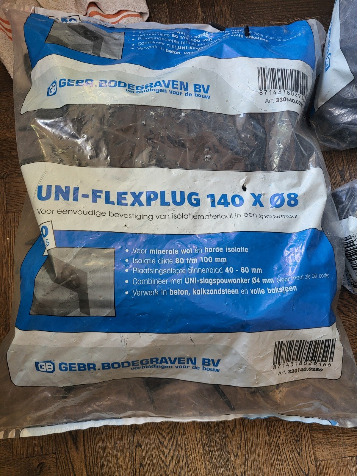 Uni-flexplug 140x8mm (4x 250 stuks), Overige materialen, Nieuw, 15 m² of meer, Ophalen
