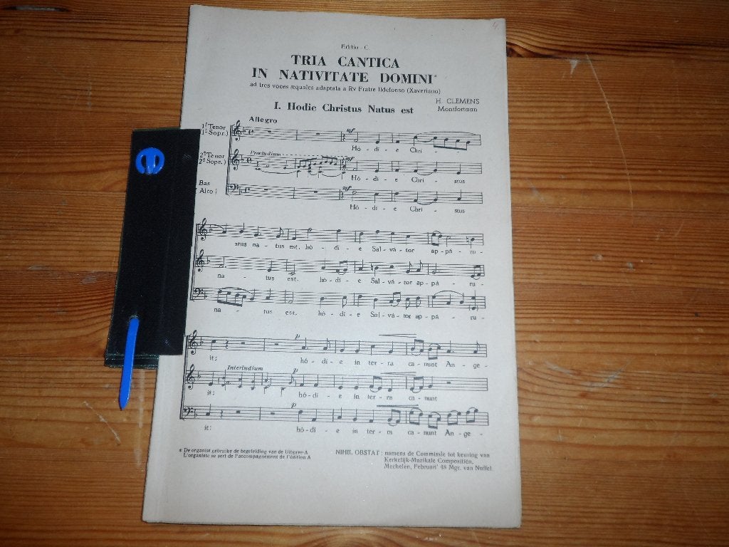 Tria cantica in nativitate domini - h. Clemens montfertaan, Koor, Gebruikt, Ophalen of Verzenden, Religie en Gospel