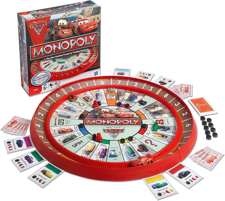 Monopoly Cars 2 Disney Pixar Bordspel, Hobby en Vrije tijd, Gezelschapsspellen | Bordspellen, Een of twee spelers, Ophalen of Verzenden