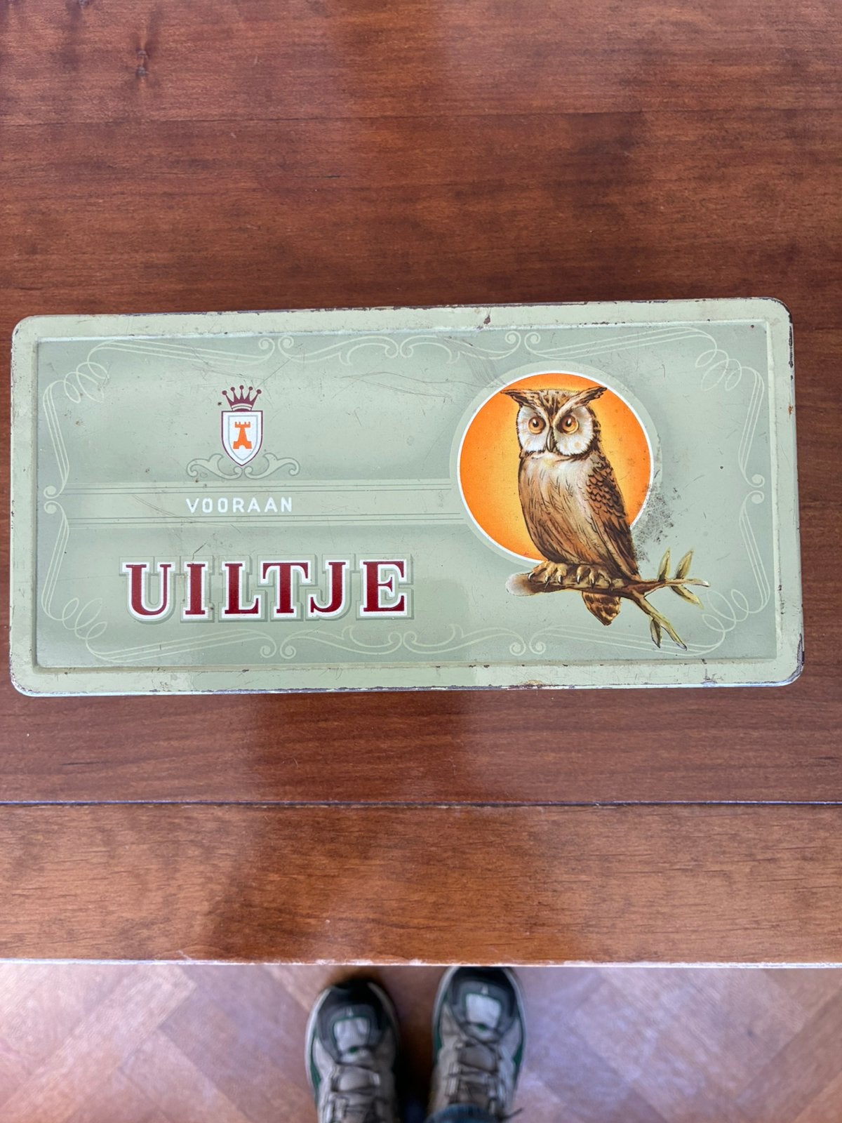 Oude sigaren blikkenkist “ uiltje vooraan”, Ophalen, Gebruikt, Overige, Overige merken
