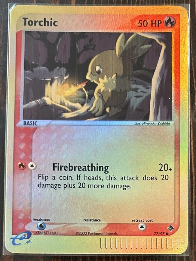 Torchic 77/97 EX Dragon 2003 Reverse Holo e-Series Pokémon, Ophalen of Verzenden, Zo goed als nieuw, Losse kaart, Foil