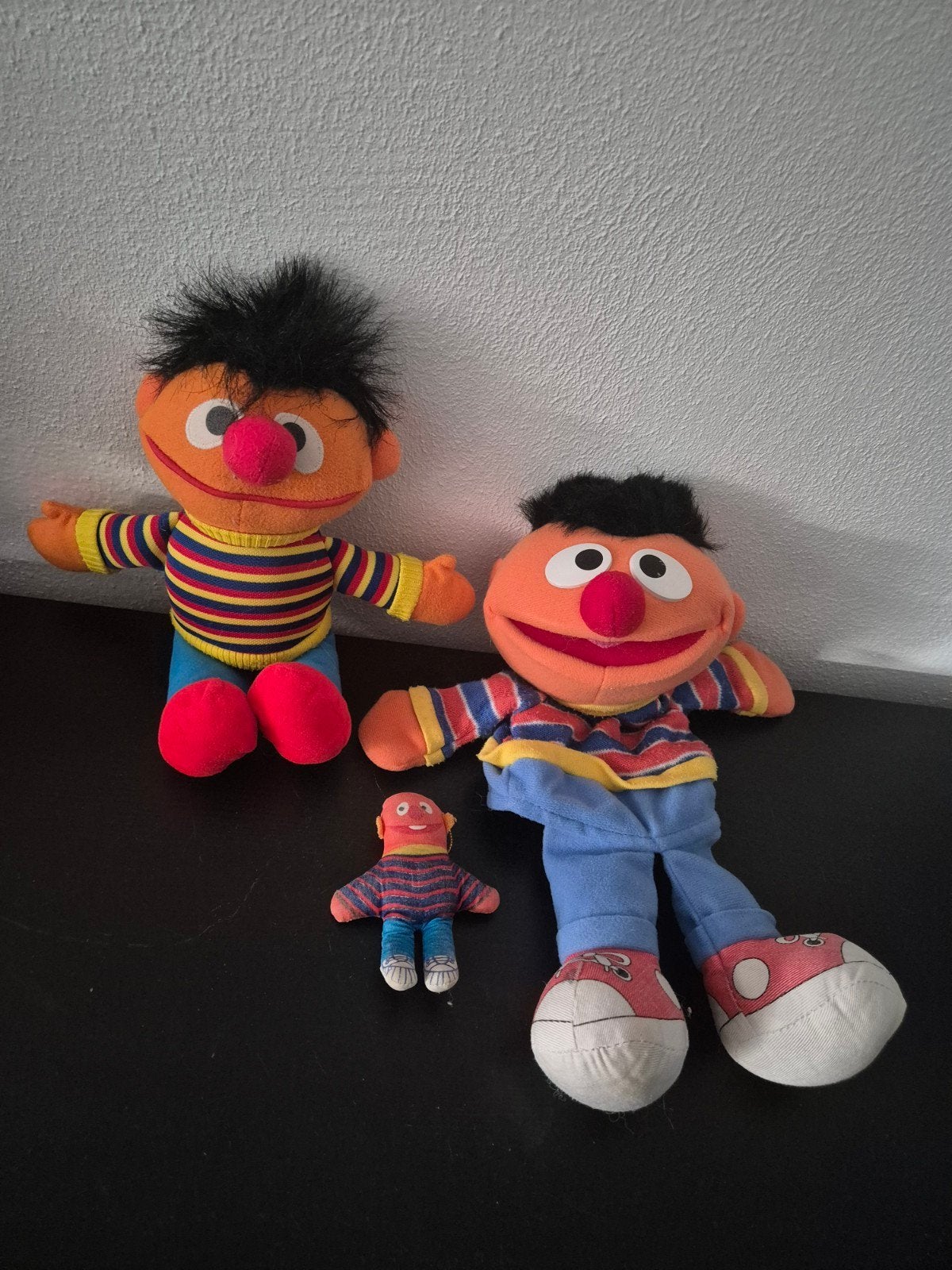 Set van 3 Sesamstraat ernie knuffels - Diverse maten, Gebruikt, Overige merken, Overige karakters, Overige typen