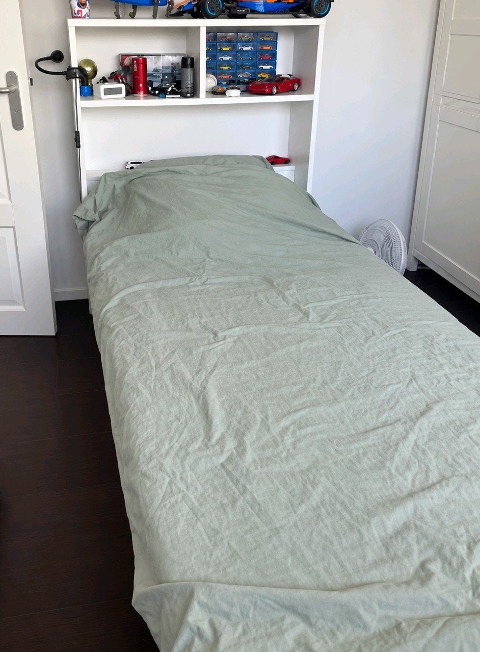 WIT GRENEN WOOOD MAX BED 90x200 OVERCOMPLEET!, Ophalen, 90 cm, Eenpersoons, Wit