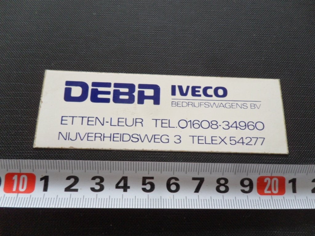 sticker etten-leur DEBA IVECO bedrijfswagens nijverheidsweg*, Ophalen, Zo goed als nieuw