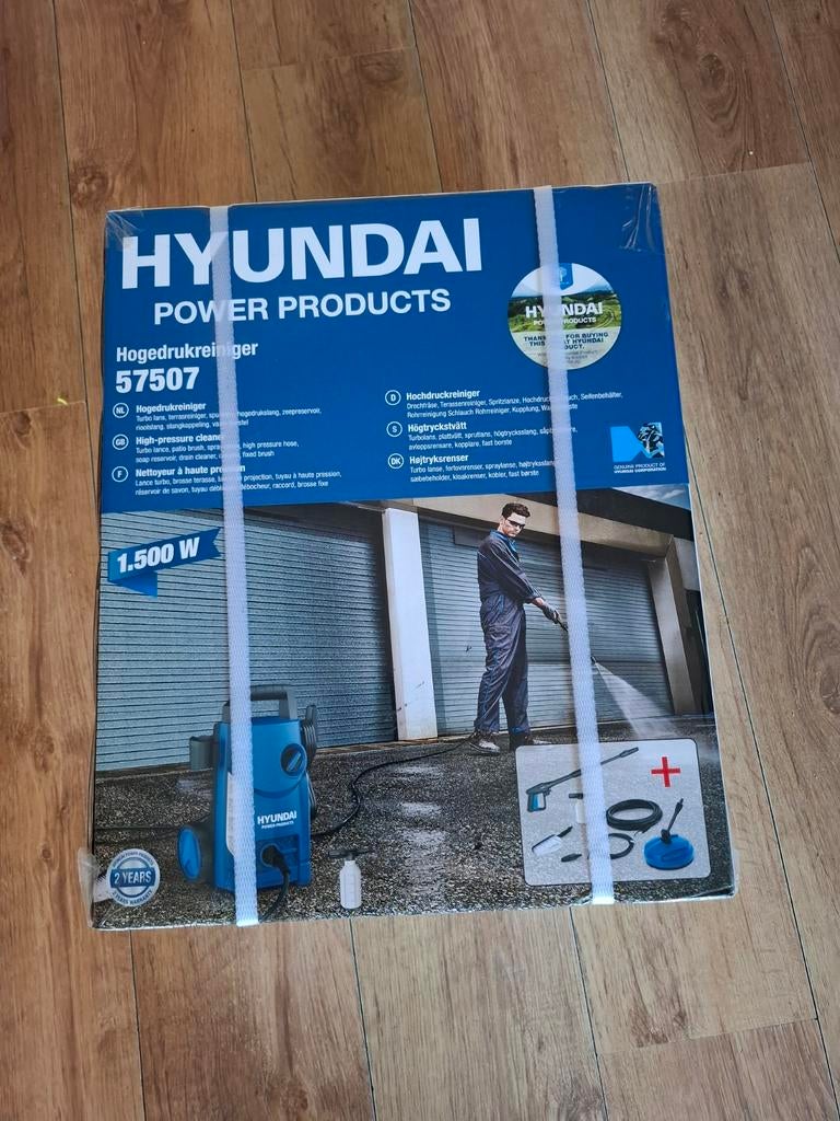 Nieuwe Hyundai Hogedrukreiniger 57507, Tuin en Terras, Hogedrukreinigers, Nieuw, Ophalen of Verzenden, Met regelbare waterdruk