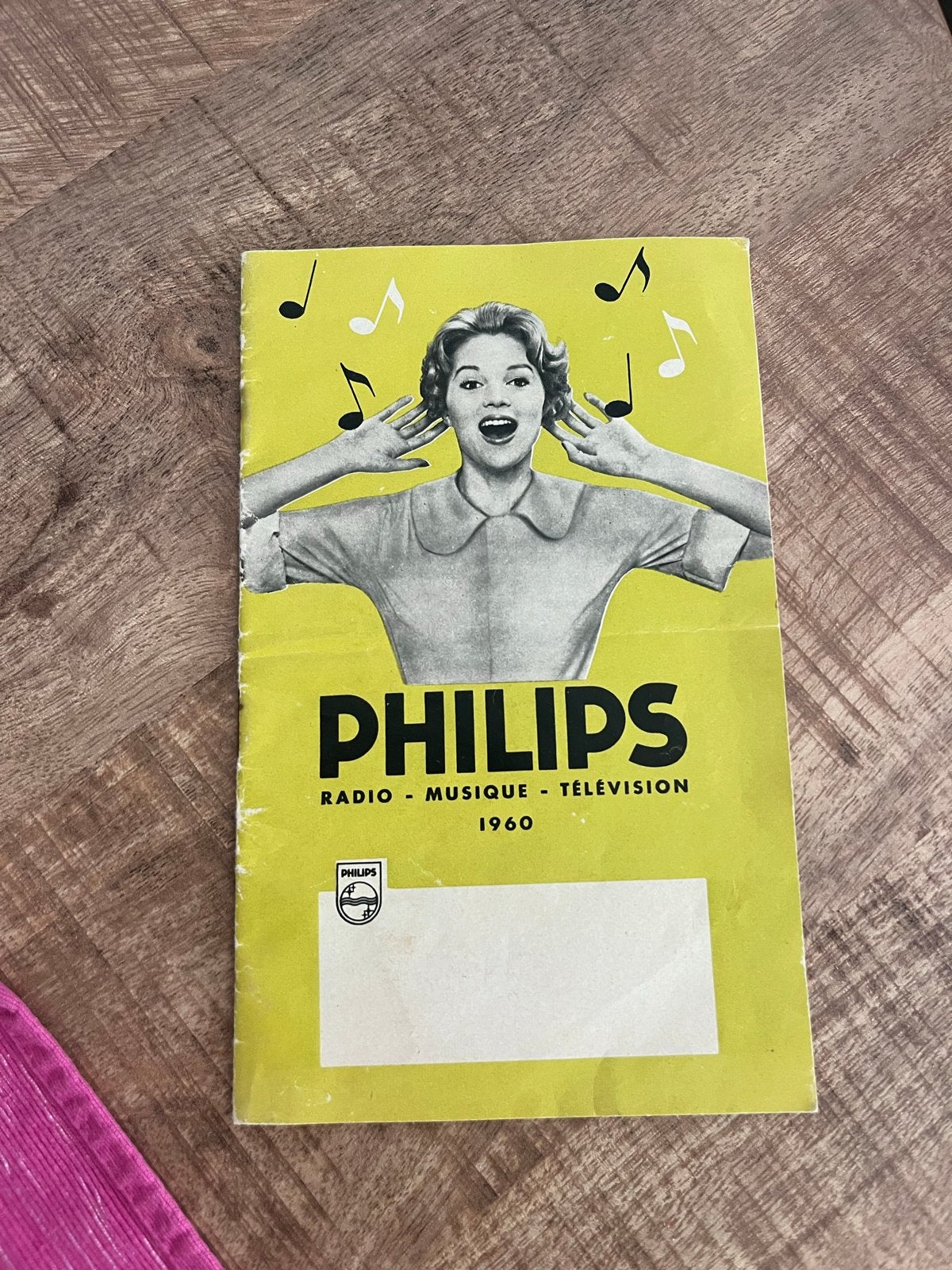 Vintage Philips Radio-Muziek-Televisie folder 1960, Ophalen of Verzenden, Gelezen