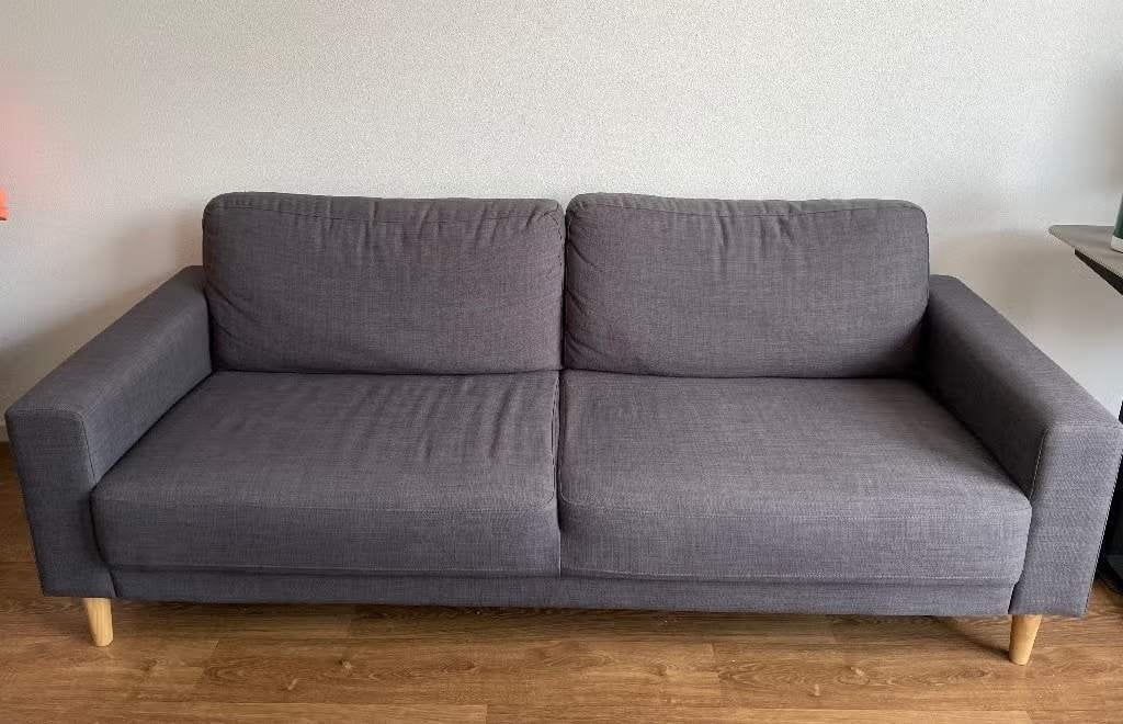 Jysk Egense 3 zitsbank grijs, Ophalen, 150 tot 200 cm, Driepersoons, 75 tot 100 cm