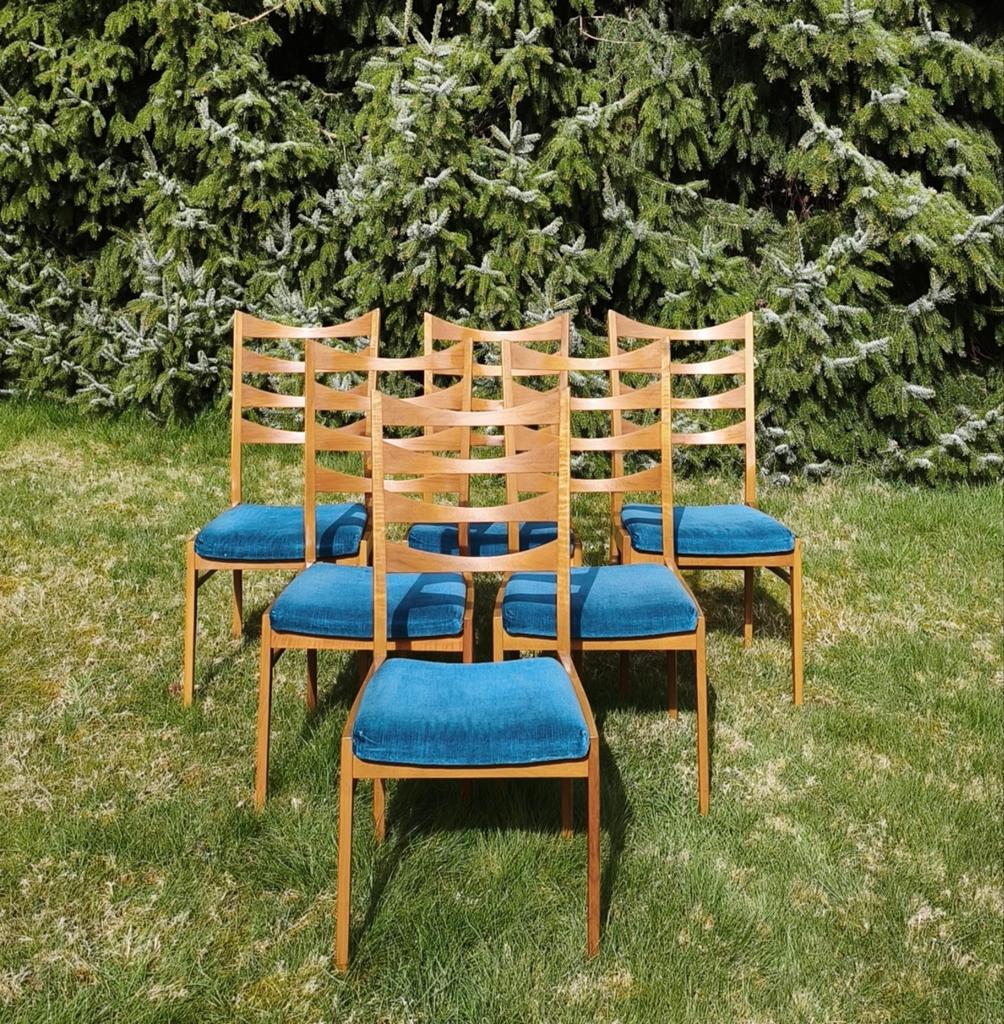 Set van 6 Deense vintage jaren 60 teak stoelen, Ophalen