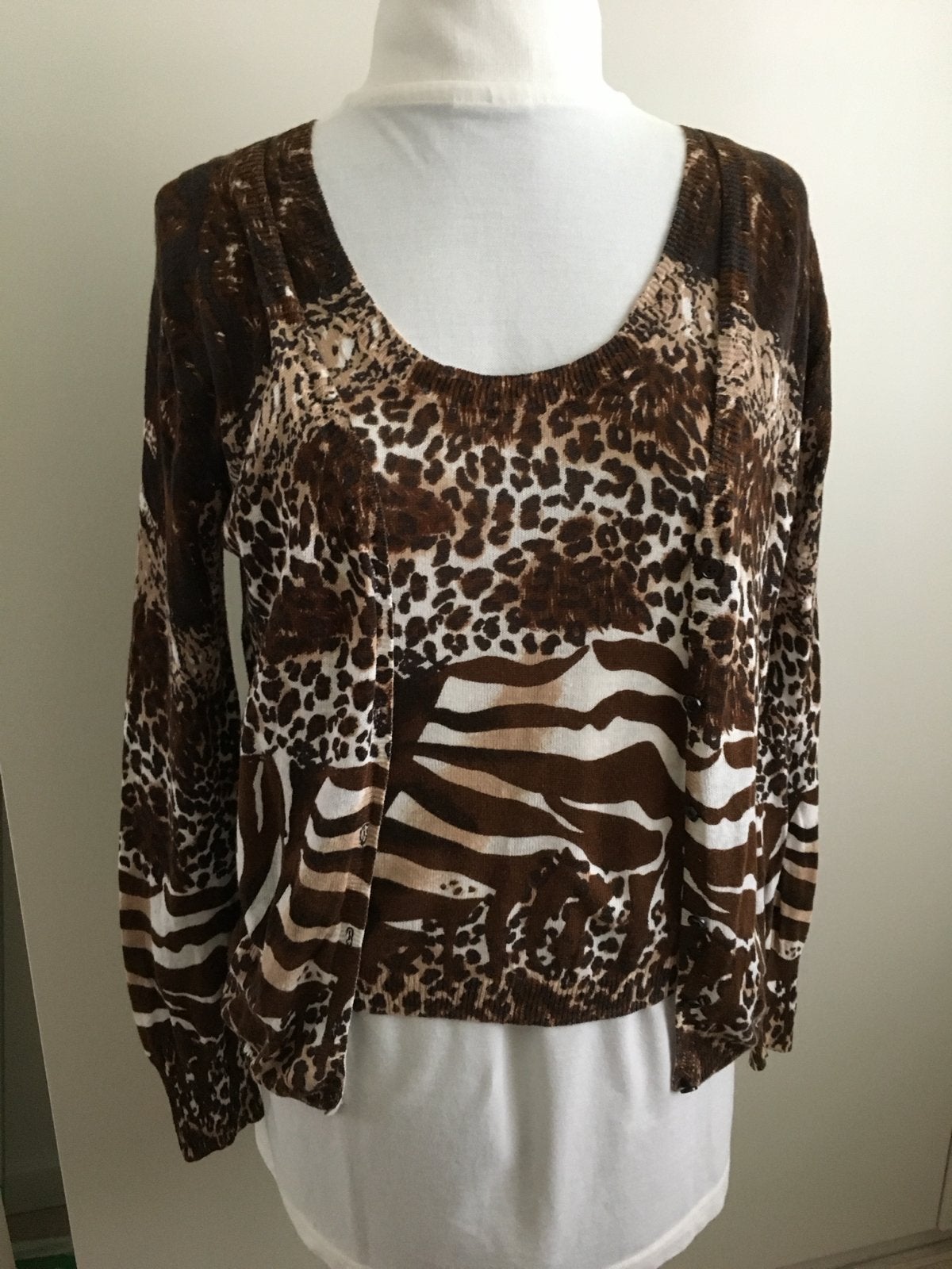 Vest en mouwloos topje met dierenprint, Ophalen of Verzenden, Gedragen, Maat 38/40 (M), Bruin