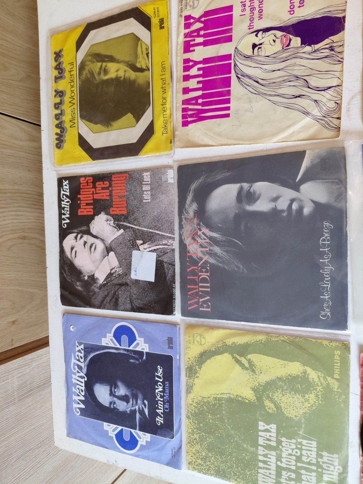Wally Tax 6 stuks en  The Outsiders 3 stuks, Gebruikt, Originele persing, 7 inch, Ophalen of Verzenden