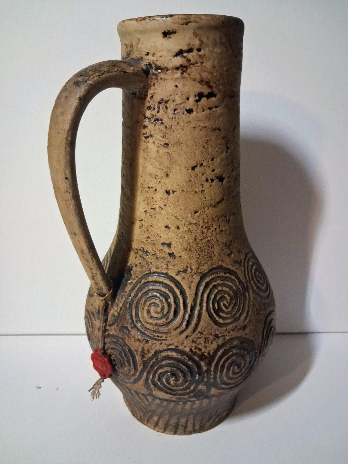 Grote West Germany Vaas Jasba Keramik (Aztec 1965) – Uniek, Ophalen of Verzenden, Beige