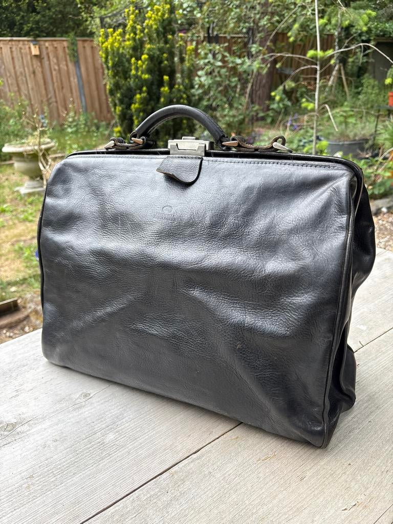 Fred De La Bretoniere vintage zwarte laptoptas (16”), Ophalen of Verzenden, Gebruikt, Zwart, Overige typen