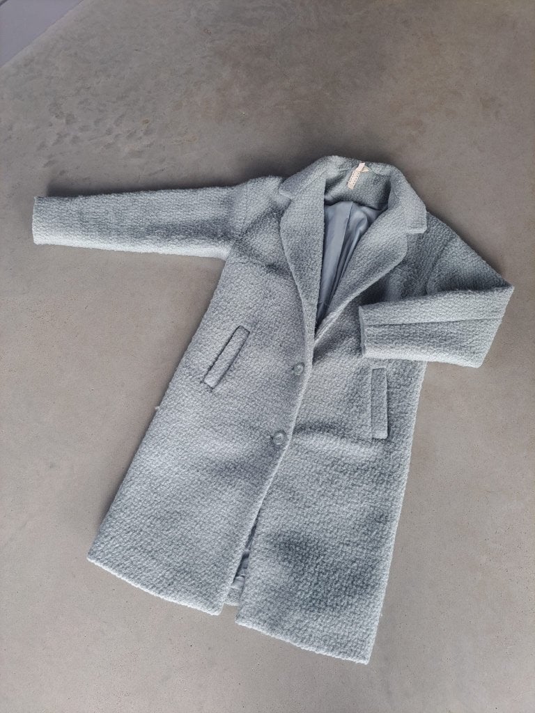 Mintgroene wollen jas maat S, H&M, Ophalen of Verzenden, Maat 36 (S), Gedragen