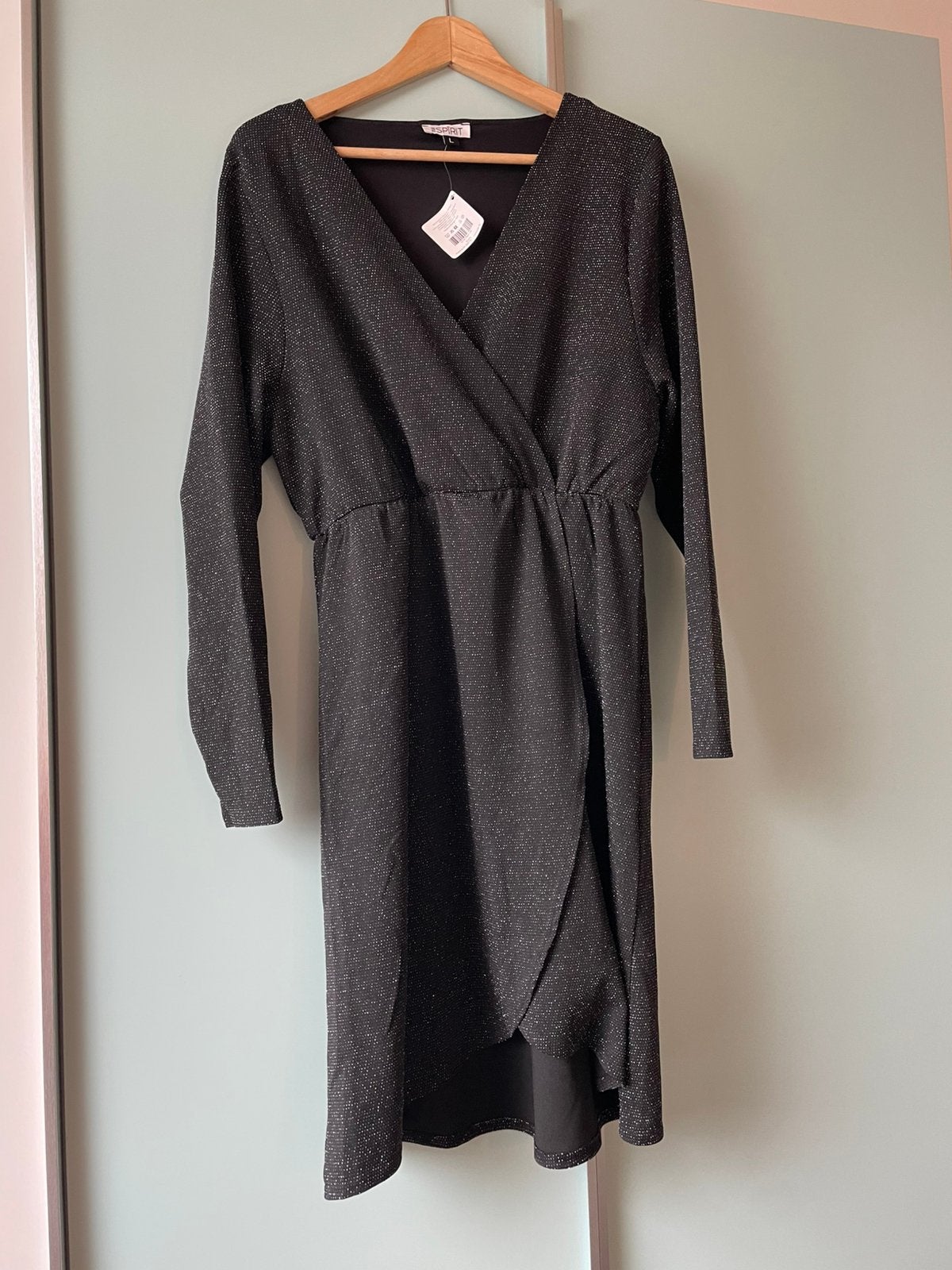 NIEUW - dames mt L - gevoerde jurk met glitter, Zwart, Maat 42/44 (L), Nieuw, Ophalen of Verzenden