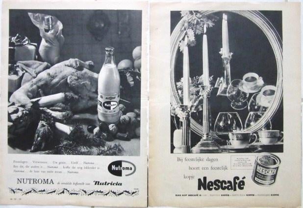 36 vintage reclames koffie thee 1931-59 koffieproducten, Ophalen of Verzenden, Gebruikt, Reclamebord