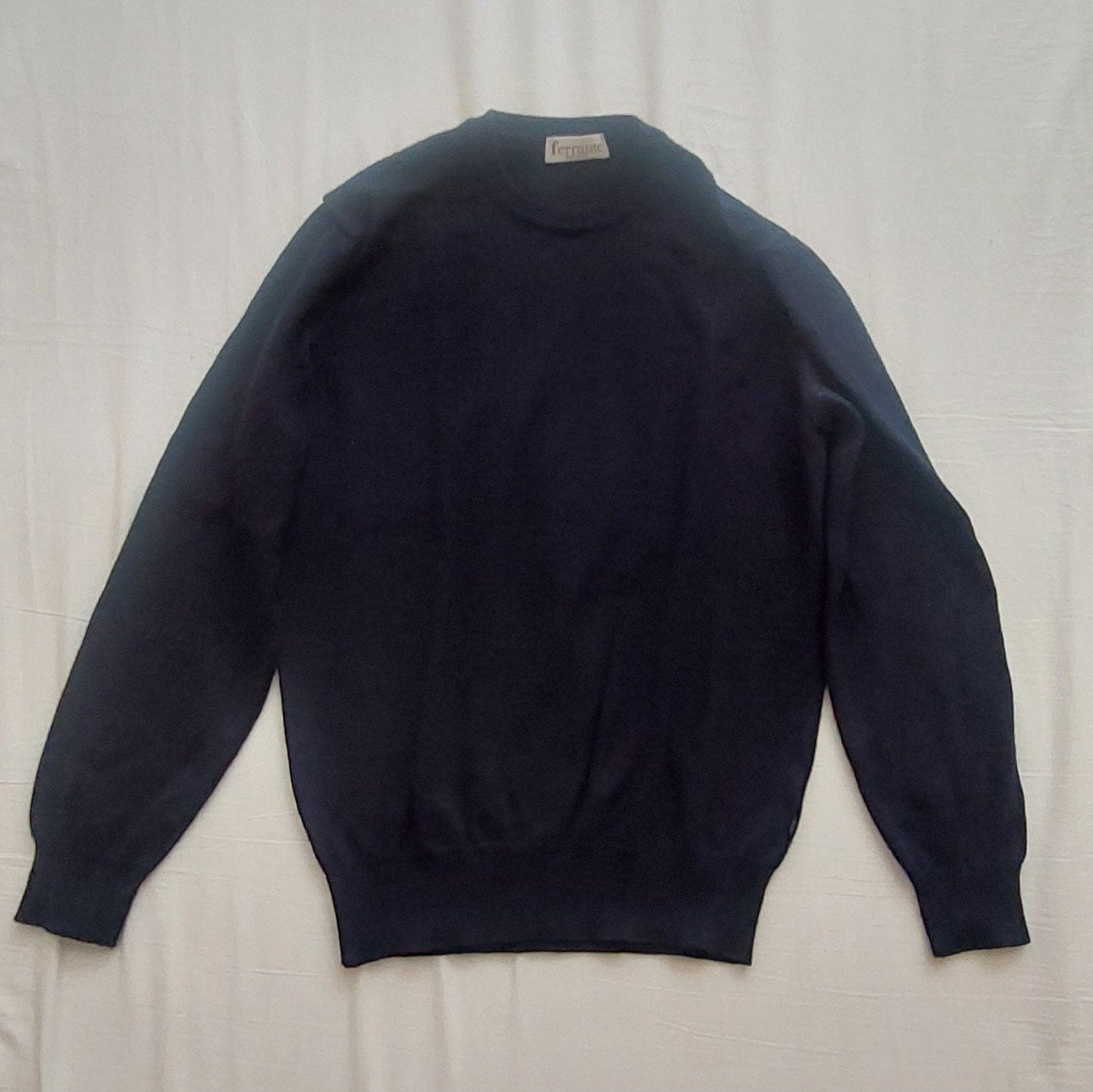 Ferrante Heren Trui - Donkerblauw, Wolmix, Ophalen of Verzenden, Zo goed als nieuw, Ferrante, Maat 48/50 (M)