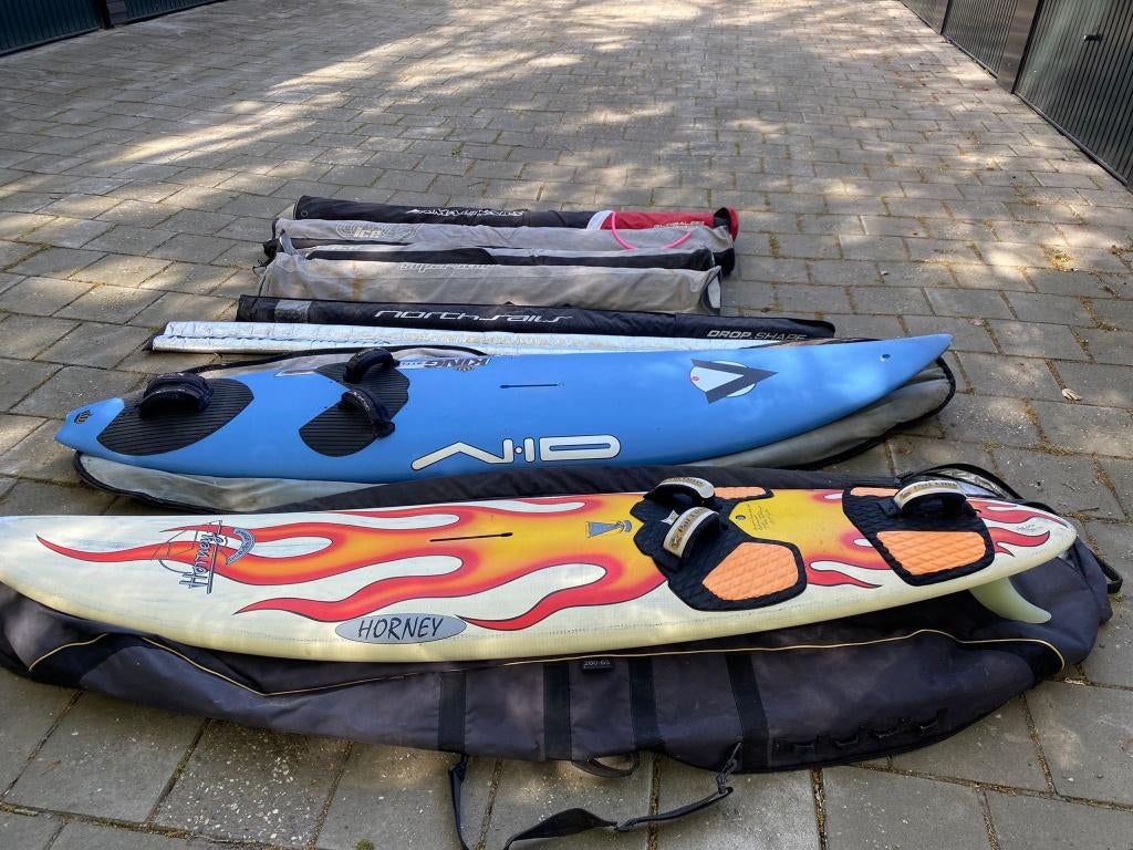 Complete windsurfset te koop, Watersport en Boten, Ophalen, 250 tot 300 cm, Gebruikt, Complete set