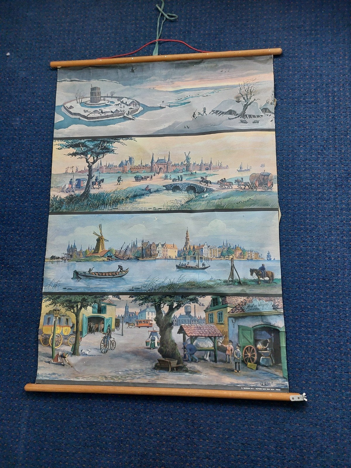 Oude originele schoolplaat W.G. van der Hulst, Antiek en Kunst, Ophalen of Verzenden, Overige thema's