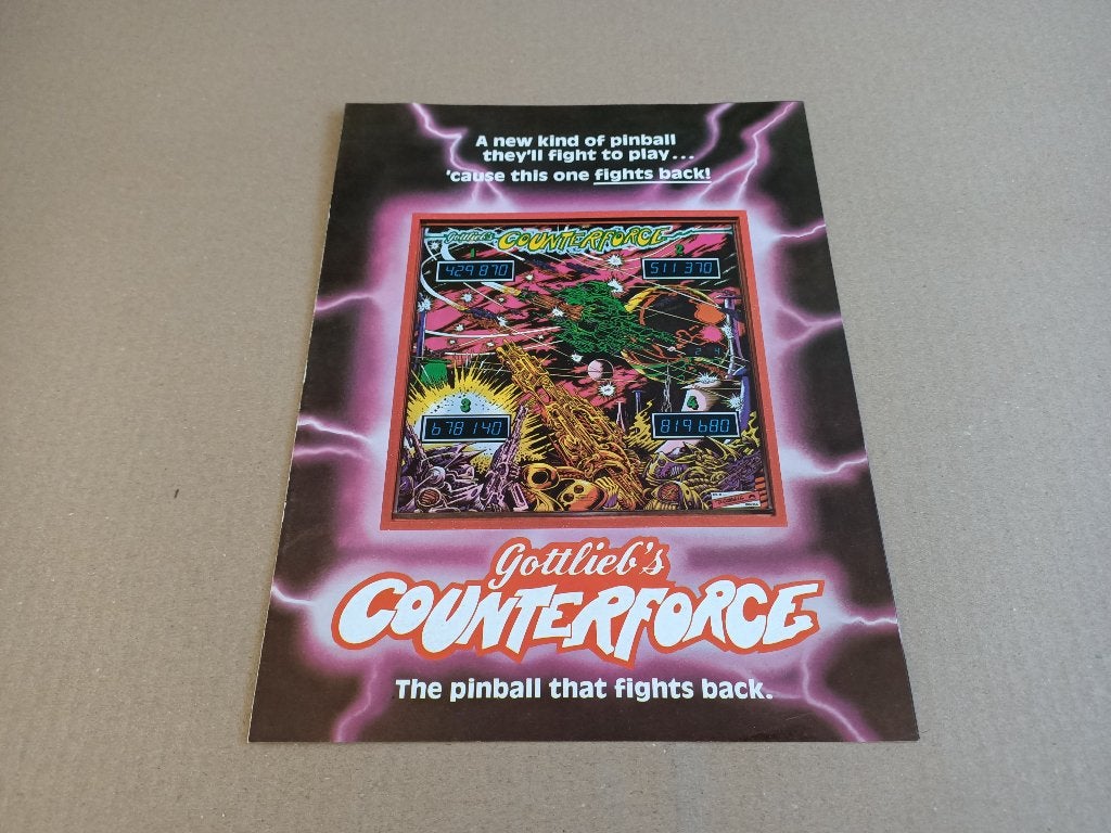 Flyer/ Folder: Gottlieb Counterforce (1980) Flipperkast, Verzenden, Gebruikt, Elektronisch, Flipperkast
