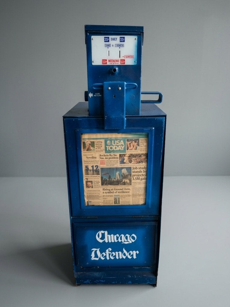 Vintage Amerikaanse Krantenautomaat Chicago Defender, Ophalen, Gebruikt
